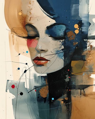 Buntes, modernes und abstraktes Porträt