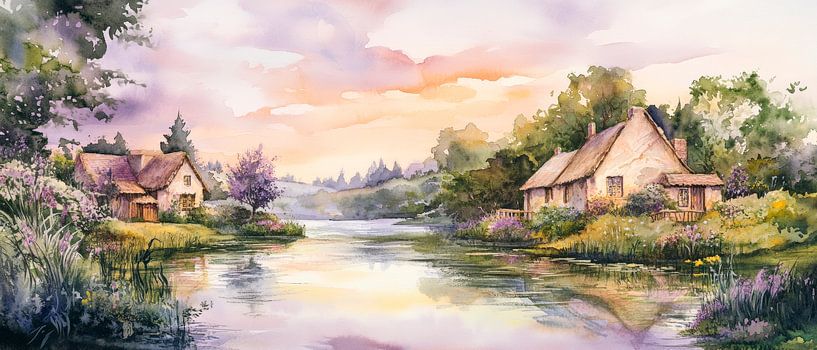 Idyllic landscape by the water by Poster Art Shop
