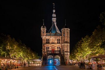 Deventer - The Weigh House at night by Maurice Meerten