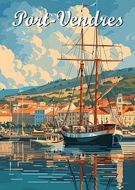 Tranquil Reflections at Port-Vendres by Art Kingdom