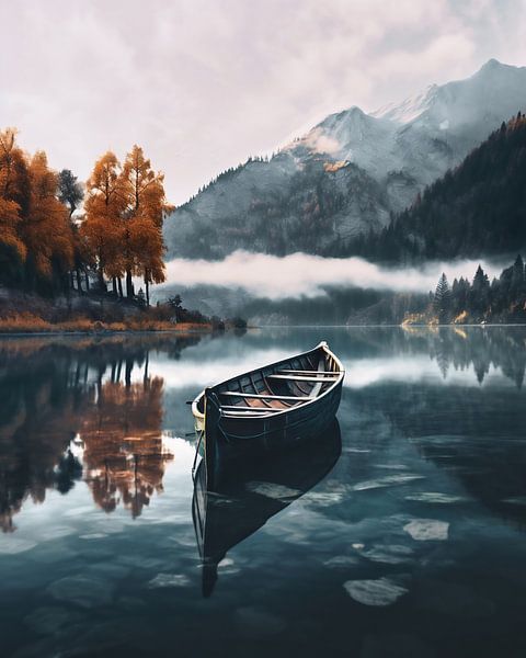 Boot im Bergsee von fernlichtsicht