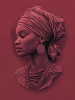 Vector design of a beautiful black lady, Fortitude