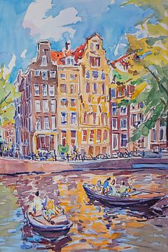 Schilderij Amsterdam van Abstract Schilderij