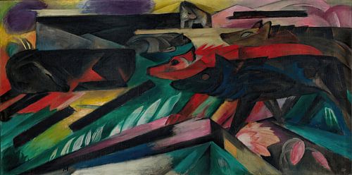 De Wolven (Balkanoorlog) (1913) van Franz Marc