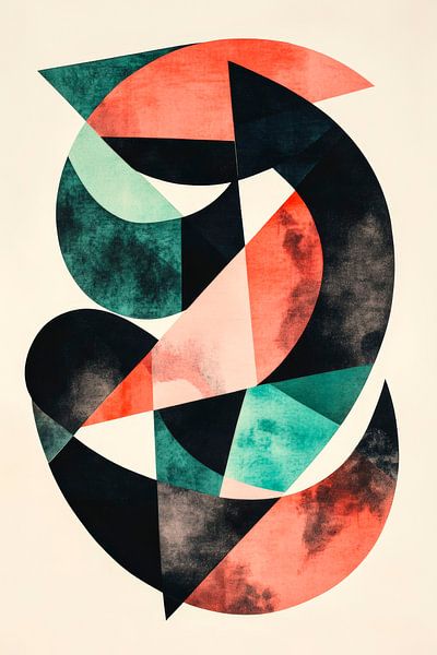 Composition géométrique de couleurs dans un jeu de formes par Poster Art Shop