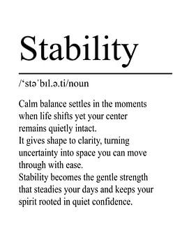 Stability Definition - White by WordsThatInspire