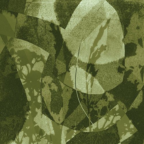 Nacht bloemen. Abstract botanisch in groene kleuren