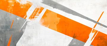 Farbspiel mit orange und Grau – Abstrakt von Poster Art Shop