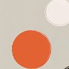 Abstracte minimalistische kunst met roze en witte cirkels op neutrale achtergrond van ChrisWillemsen