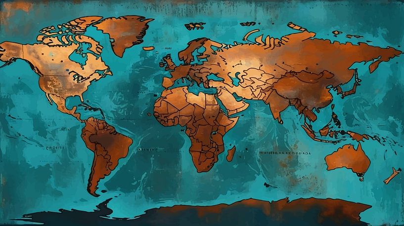 Carte du monde - Rouille par MIROKKU