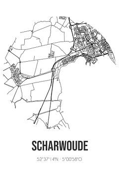 Scharwoude (North-Holland) | Map | Black and White by Rezona