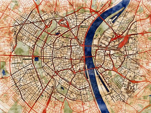 Carte de Köln centrum avec le style 'Serene Summer'