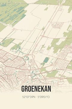 Vintage landkaart van Groenekan (Utrecht) van Rezona