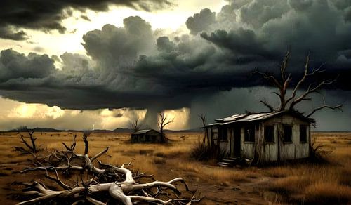 Mexicaans prairielandschap in onweersstemming