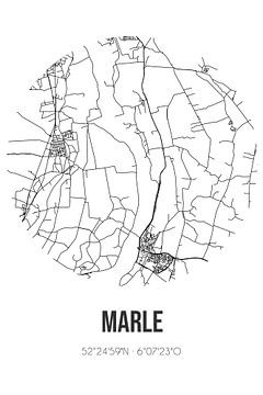 Marle (Overijssel) | Landkaart | Zwart-wit van Rezona