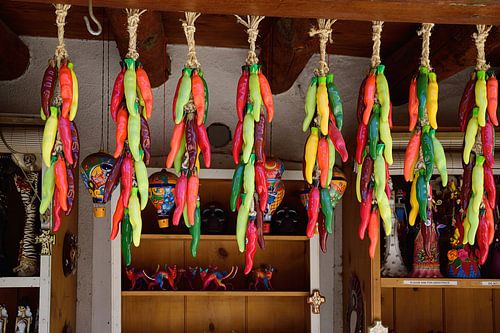 Kleurrijke paprika's bij de Rainbow Man