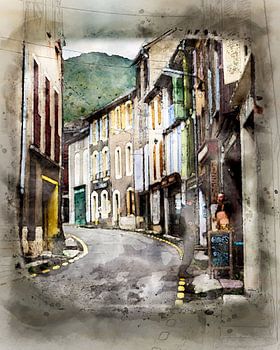 Une rue de village colorée