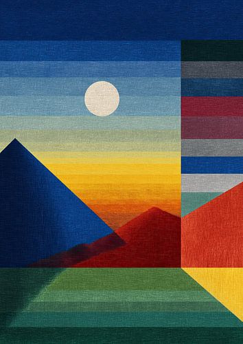 Geometrische abstractie met witte cirkel