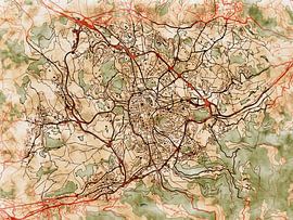 Carte de Saint-Étienne avec le style 'Serene Summer' sur Maporia