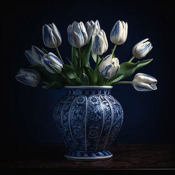Tulpen in vaas van Rene Ladenius Digital Art