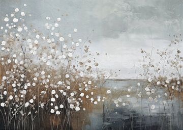 Bloemenveld: Little flowers by the sea neutral van Bianca ter Riet