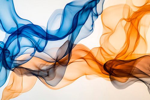 Vloeiende kleuren: Blauw en bruin in harmonie