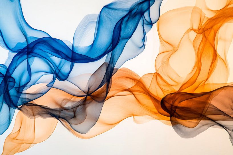 Fließende Farben: Blau und Braun in Harmonie von Poster Art Shop