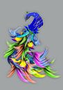 Andermans veren pauw met vissenstaart van MirEll digital art thumbnail