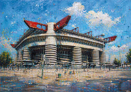 Das San-Siro-Stadion in Mailand – Stadio Giuseppe Meazza, eine Hommage an den italienischen Fußball von Galerie Hoppenbrouwers