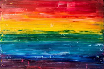 Abstracte regenboog van Mel Digital Art