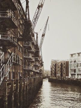 Gezicht op St Saviour's Dock Londen van Dorothy Berry-Lound