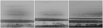 Drieluik panorama van land pad en zee von Joris Louwes