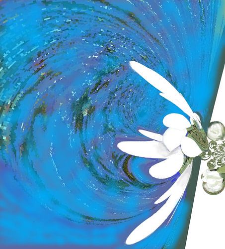 Aan de rand van de afgrond, een bloem - abstract