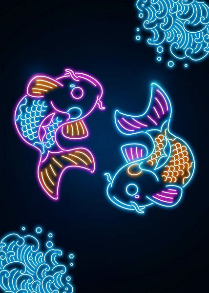 Retro Koi Karper van Steven Kingsbury