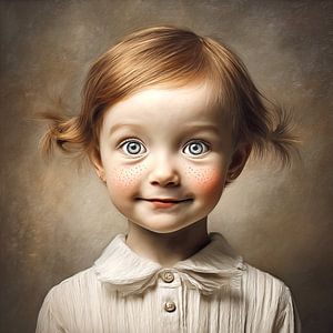 lustiges surrealistisches Kinderporträt