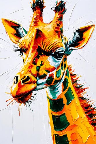 Kleurrijk abstract giraffe portret