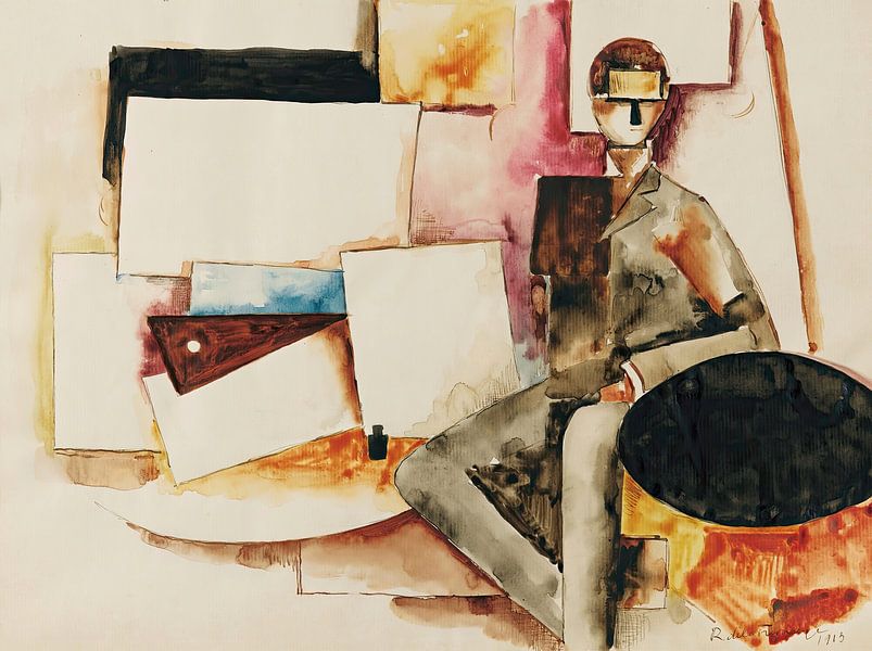 Roger de La Fresnaye - étude pour : L'homme assis (1913) par Peter Balan