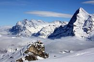 Birg bergstation met Eiger en Wetterhorn van Bettina Schnittert thumbnail