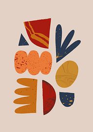 Illustratie modern abstract in warme kleuren van Studio Allee