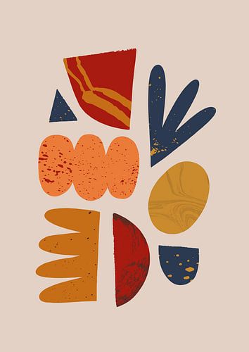 Illustration abstraite moderne dans des couleurs chaudes