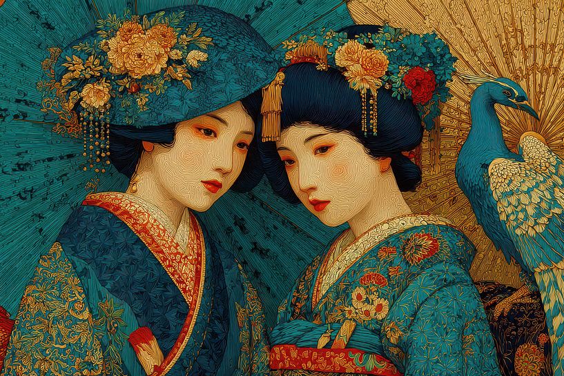 Japanese art with Geisha by Egon Zitter