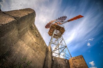 The American windmill on the dike of Zutphen