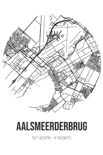 Aalsmeerderbrug (Noord-Holland) | Landkaart | Zwart-wit