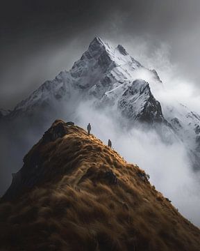 Boven de Alpen en wolken van fernlichtsicht