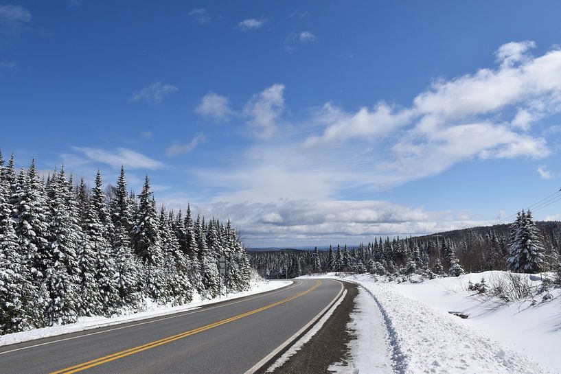 Une route de campagne en hiver par Claude Laprise