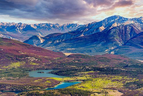 Jasper Nationaal Park vanaf grote hoogte, Canada