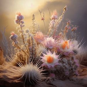 Ein sanftes Blumenstillleben in Pastellfarben