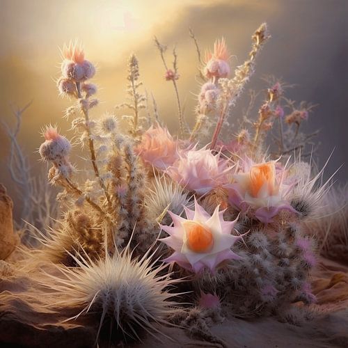 A Gentle Still Life of Flowers in pastel colours
