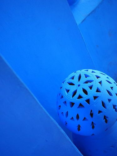 Marrakesh blue on blue tone-on-tone blue details oriental