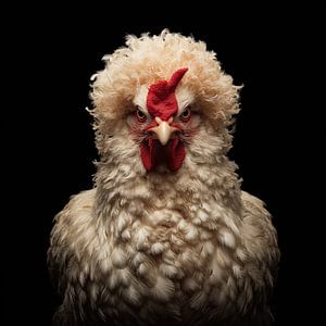 Weißes Afro-Huhn